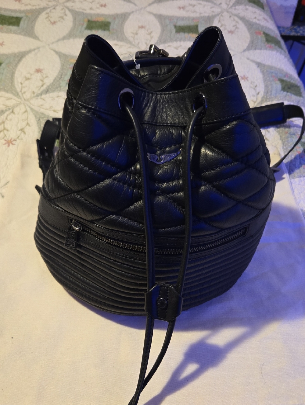 Zadig And Voltaire Quilted Drawstring Backpack - Black